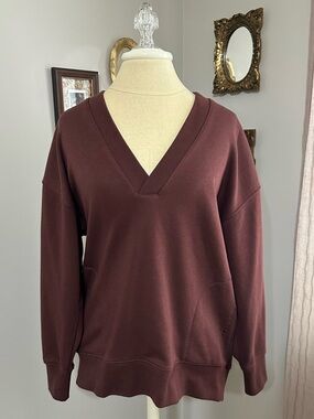 Champion Burgundy V-Neck Pullover Sweater